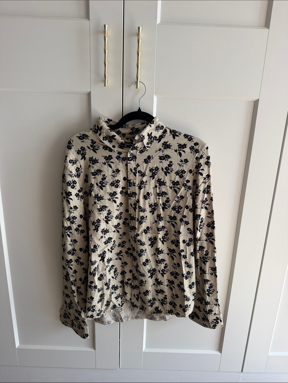 Cream Floral Button-Up